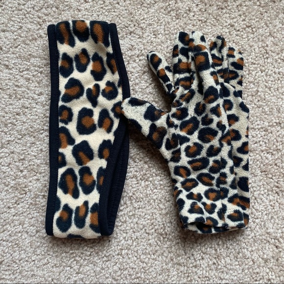 Old Navy Accessories - Old Navy Cheetah Print Glove and Headband Winter Set